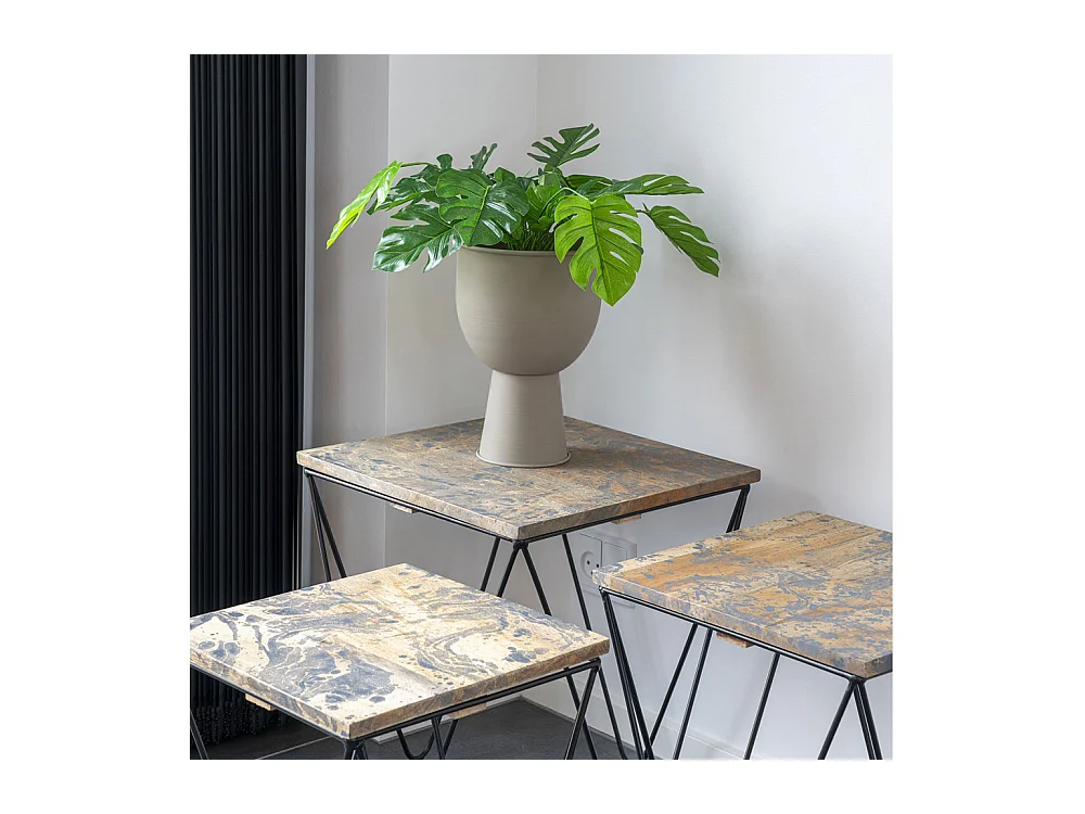 Amalfi - Cache-pot en métal ø19cm : Couleur - Beige