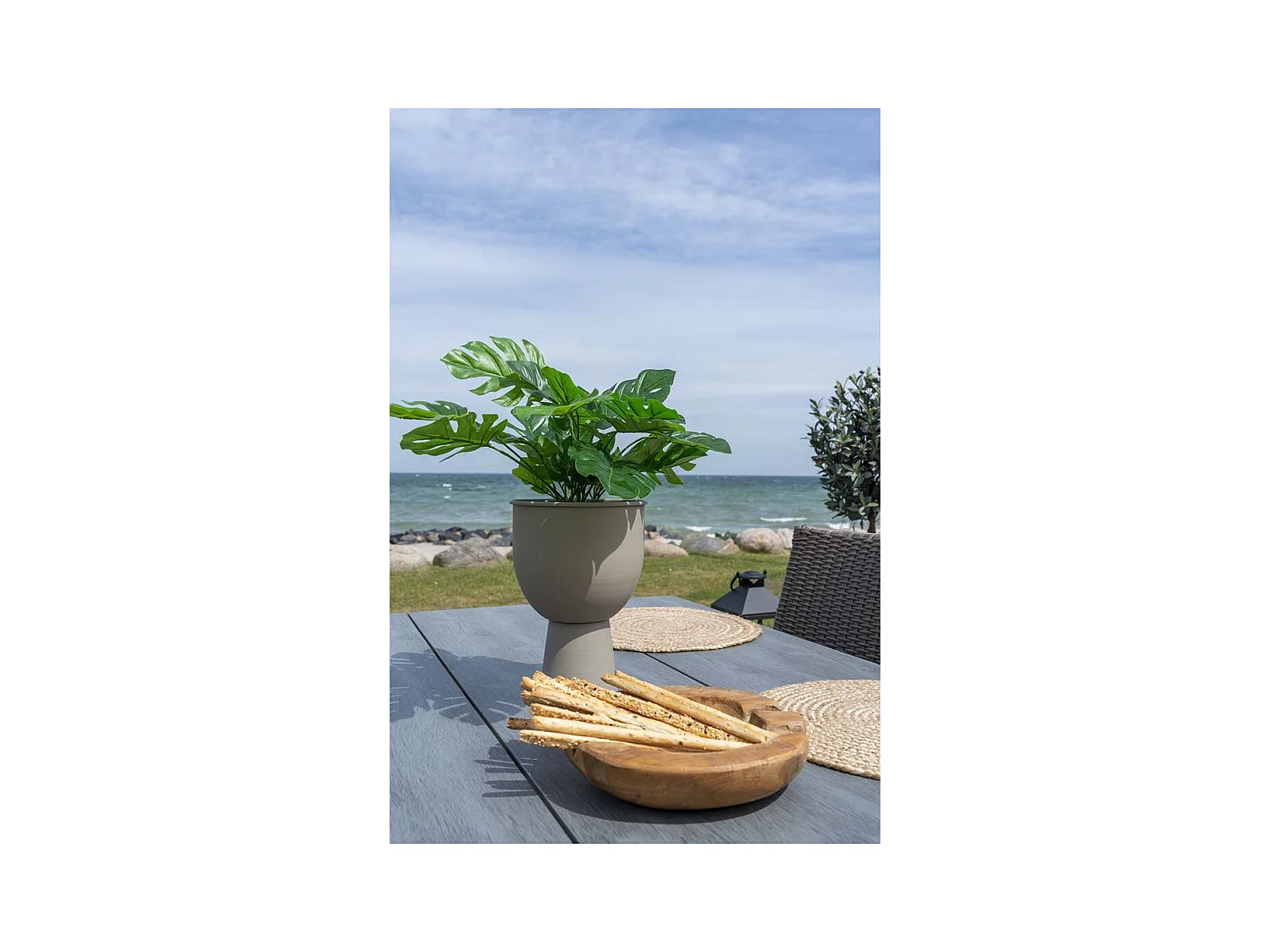 Amalfi - Cache-pot en métal ø19cm : Couleur - Beige