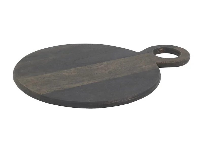 Planche à découper ronde en bois d'acacia noir Planche à découper ronde