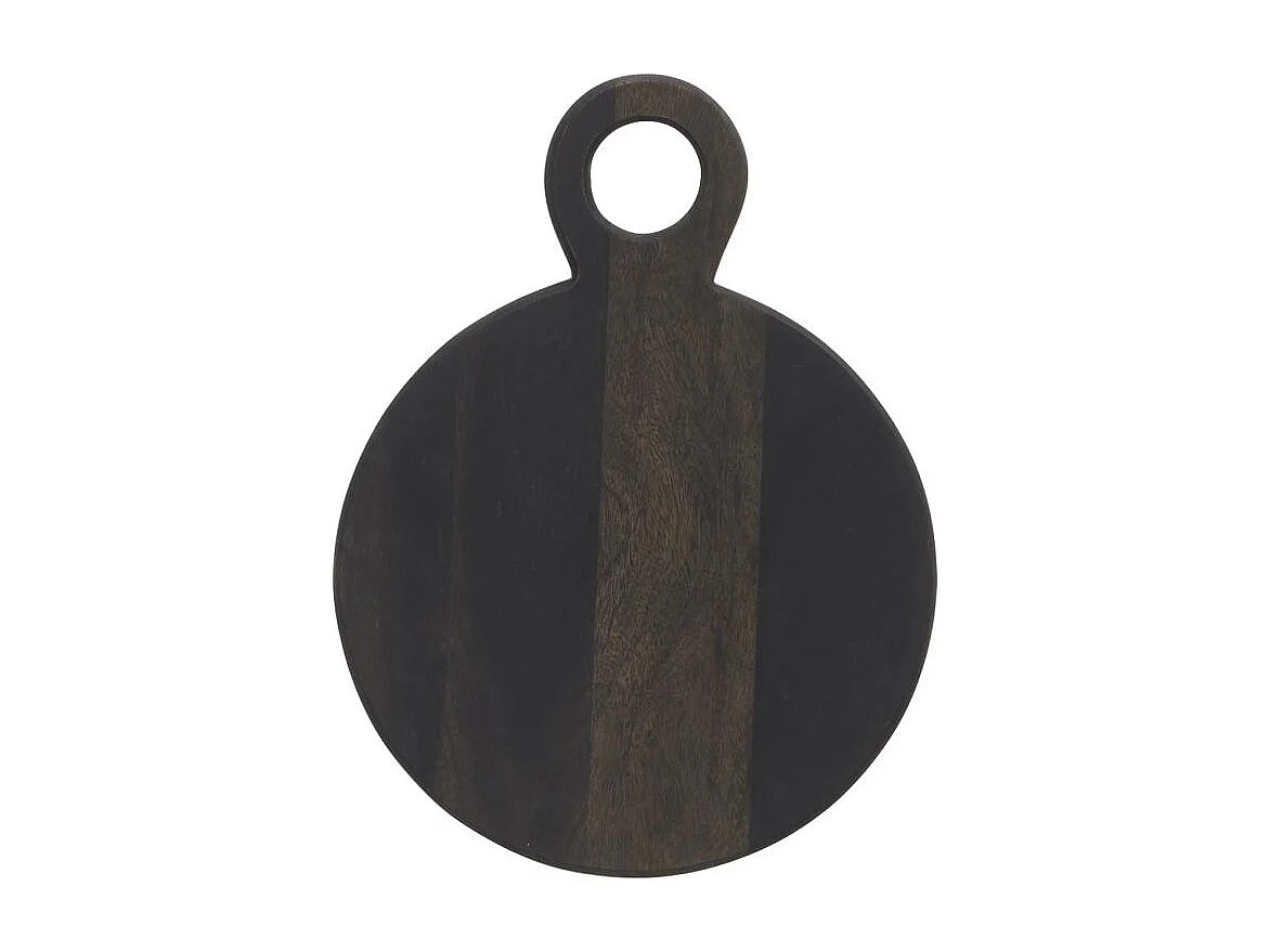Planche à découper ronde en bois d'acacia noir Planche à découper ronde