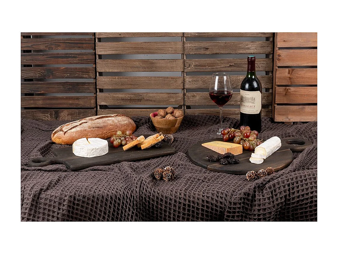 Planche à découper en bois d'acacia noir Planche à découper rectangulaire