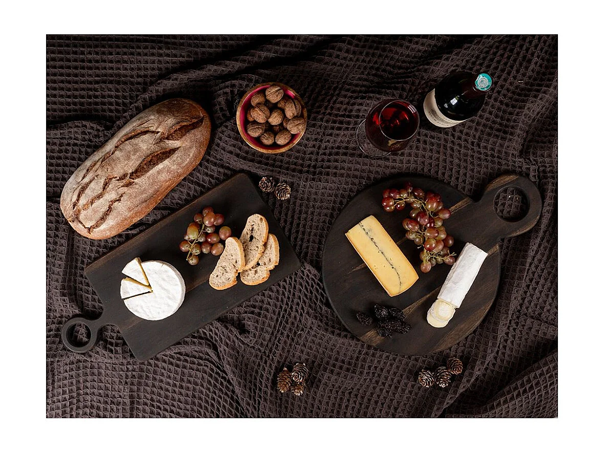 Planche à découper en bois d'acacia noir Planche à découper rectangulaire