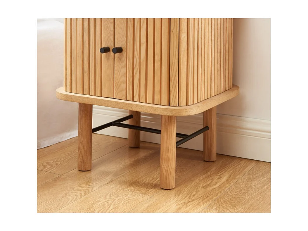 Table de chevet ERNEST frêne portes tambour