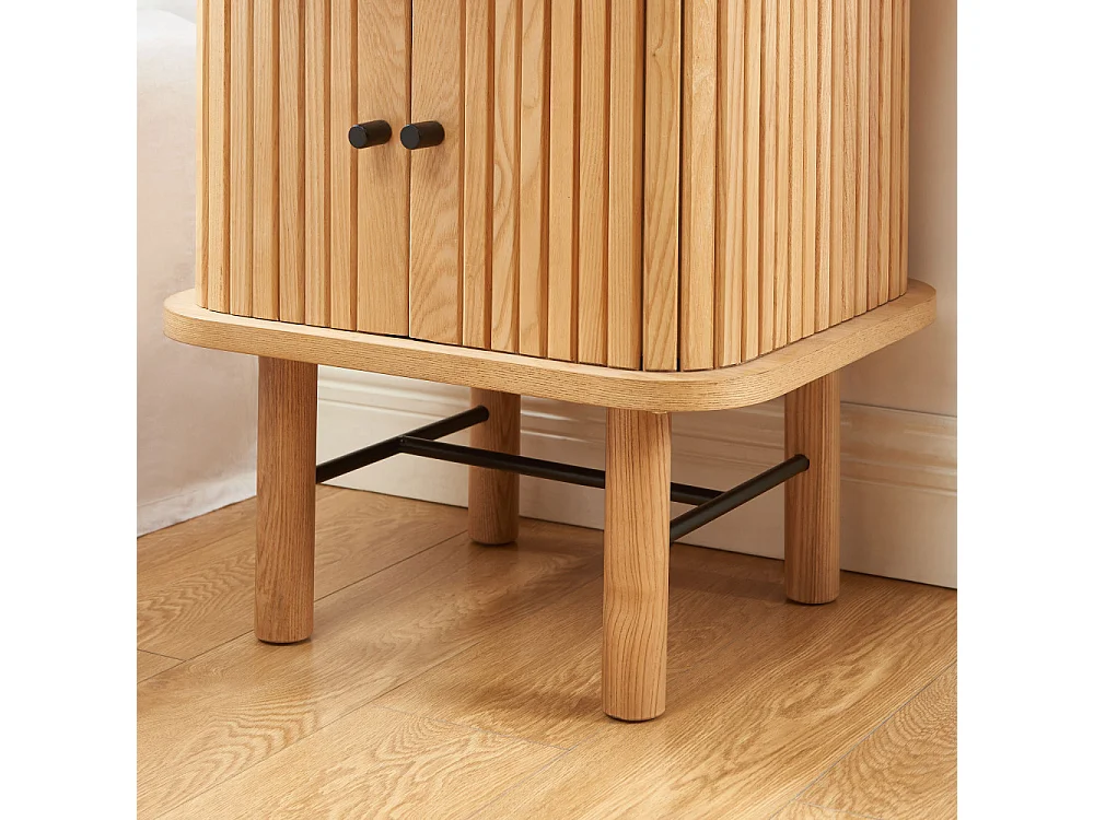 Table de chevet ERNEST frêne portes tambour