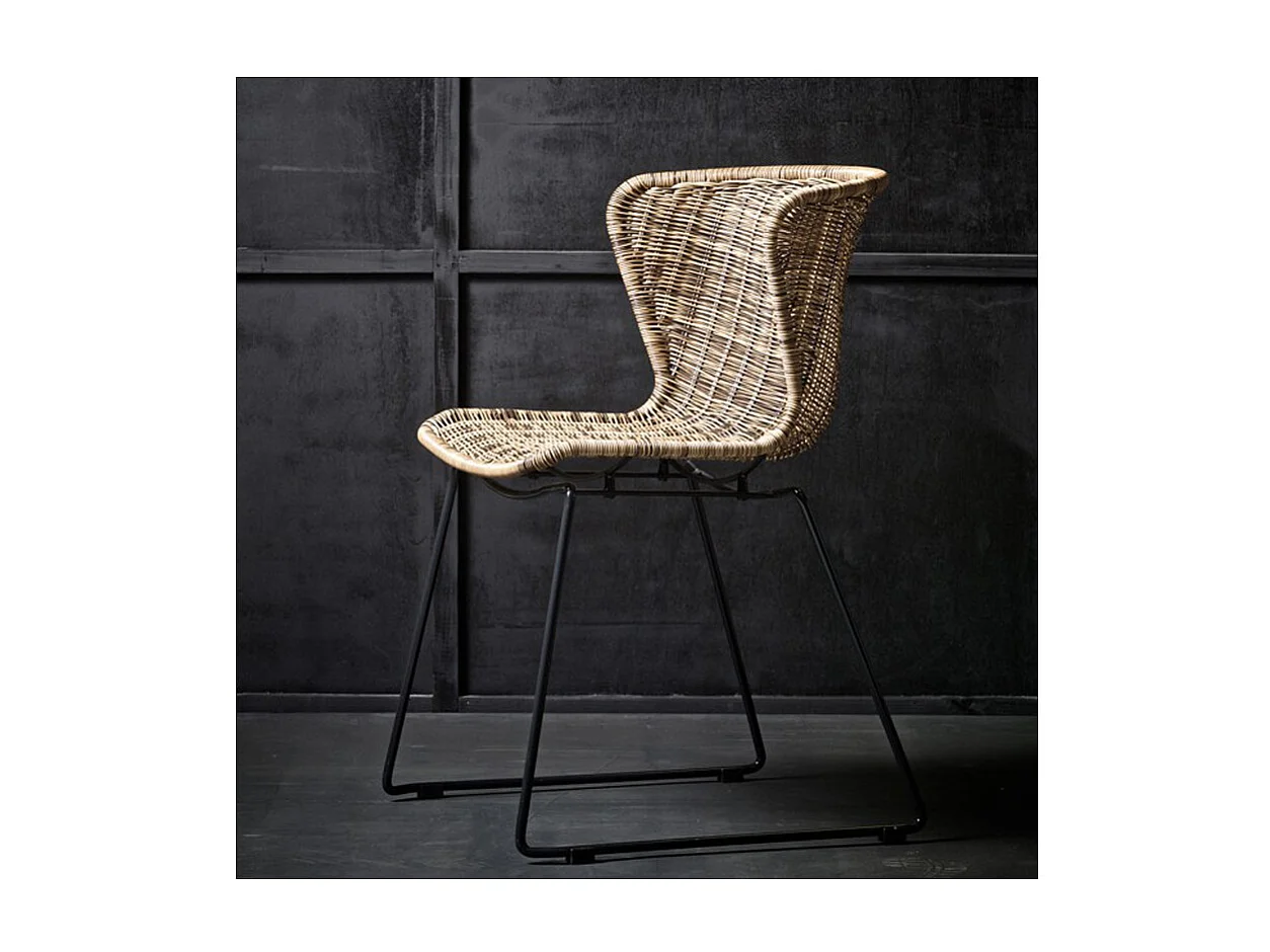 Wings - Lot de 2 chaises indoor/outdoor en résine tressée - Naturel