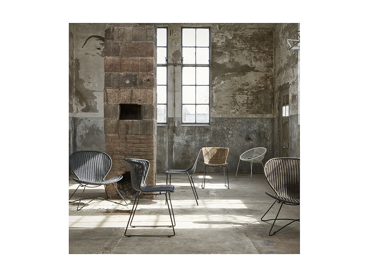 Wings - Lot de 2 chaises indoor/outdoor en résine tressée - Naturel