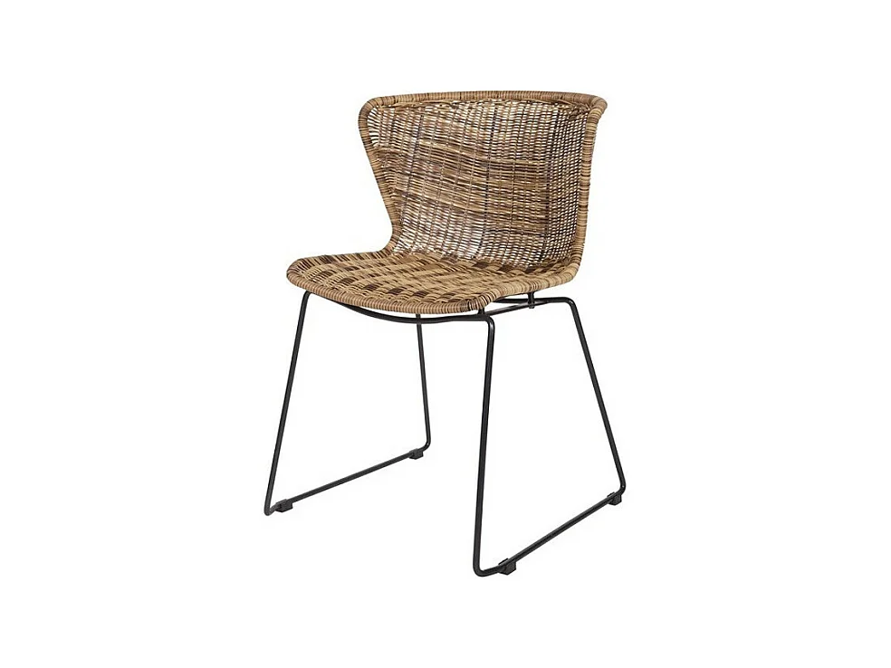 Wings - Lot de 2 chaises indoor/outdoor en résine tressée - Naturel