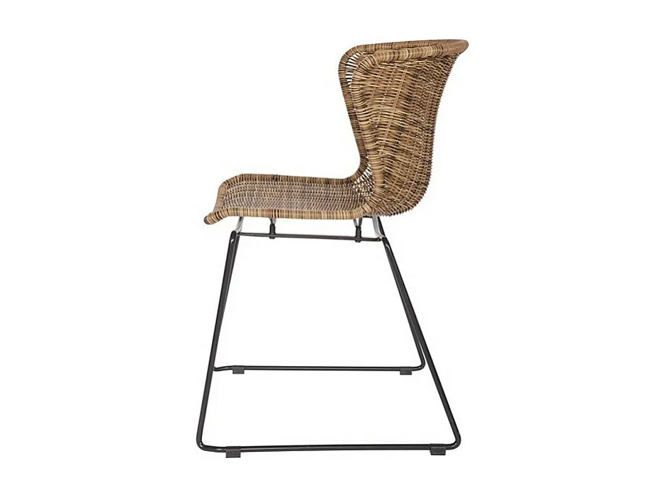 Wings - Lot de 2 chaises indoor/outdoor en résine tressée - Naturel