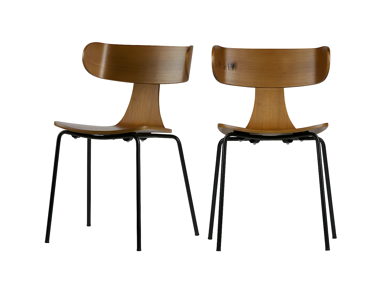 Form - Lot de 2 chaises design empilables - Bois foncé