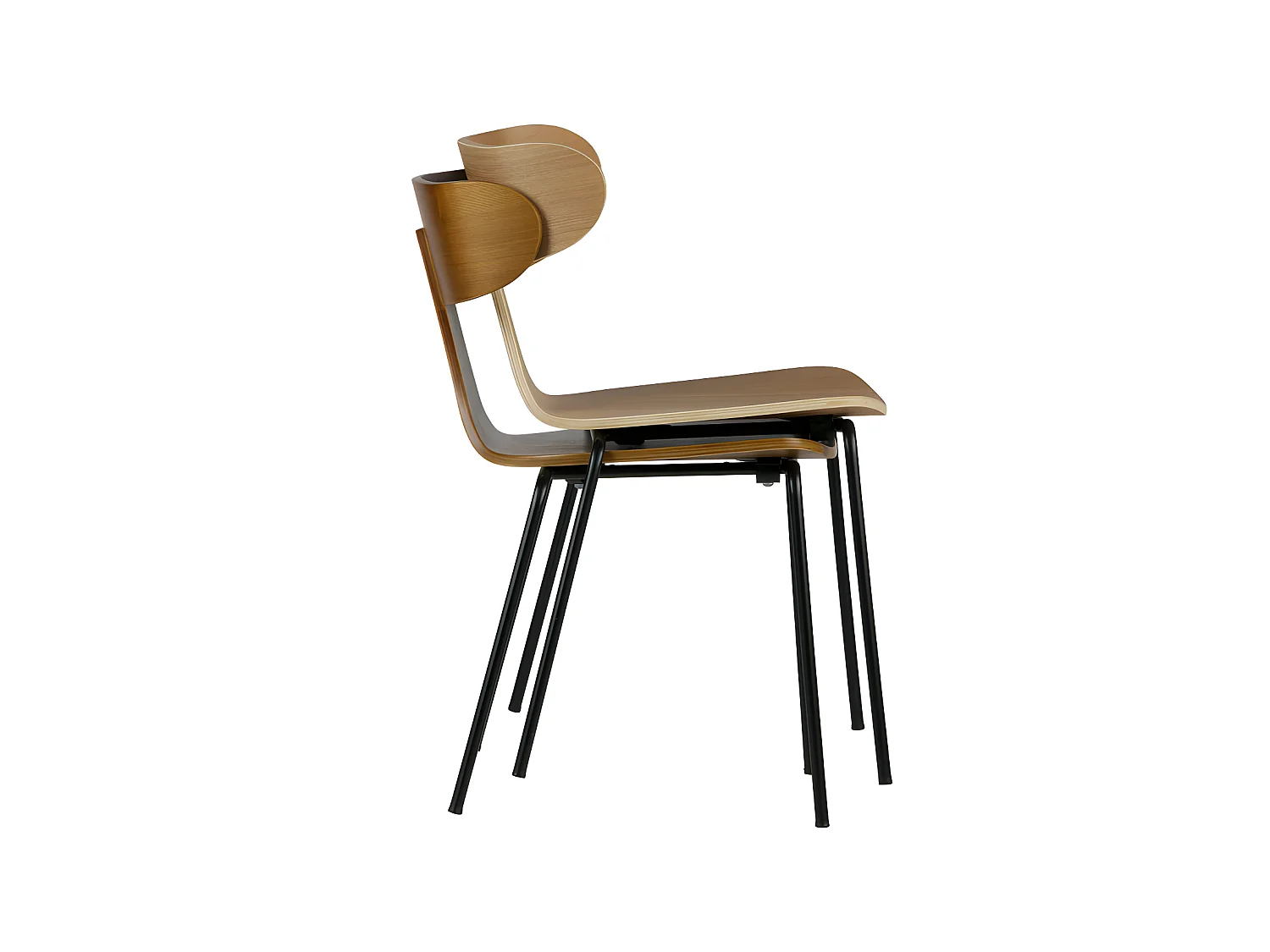 Form - Lot de 2 chaises design empilables - Bois foncé