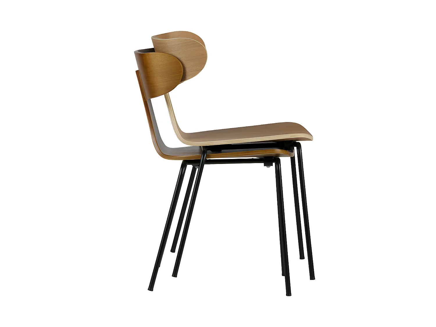 Form - Lot de 2 chaises design empilables - Bois foncé