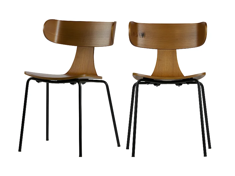 Form - Lot de 2 chaises design empilables - Bois foncé