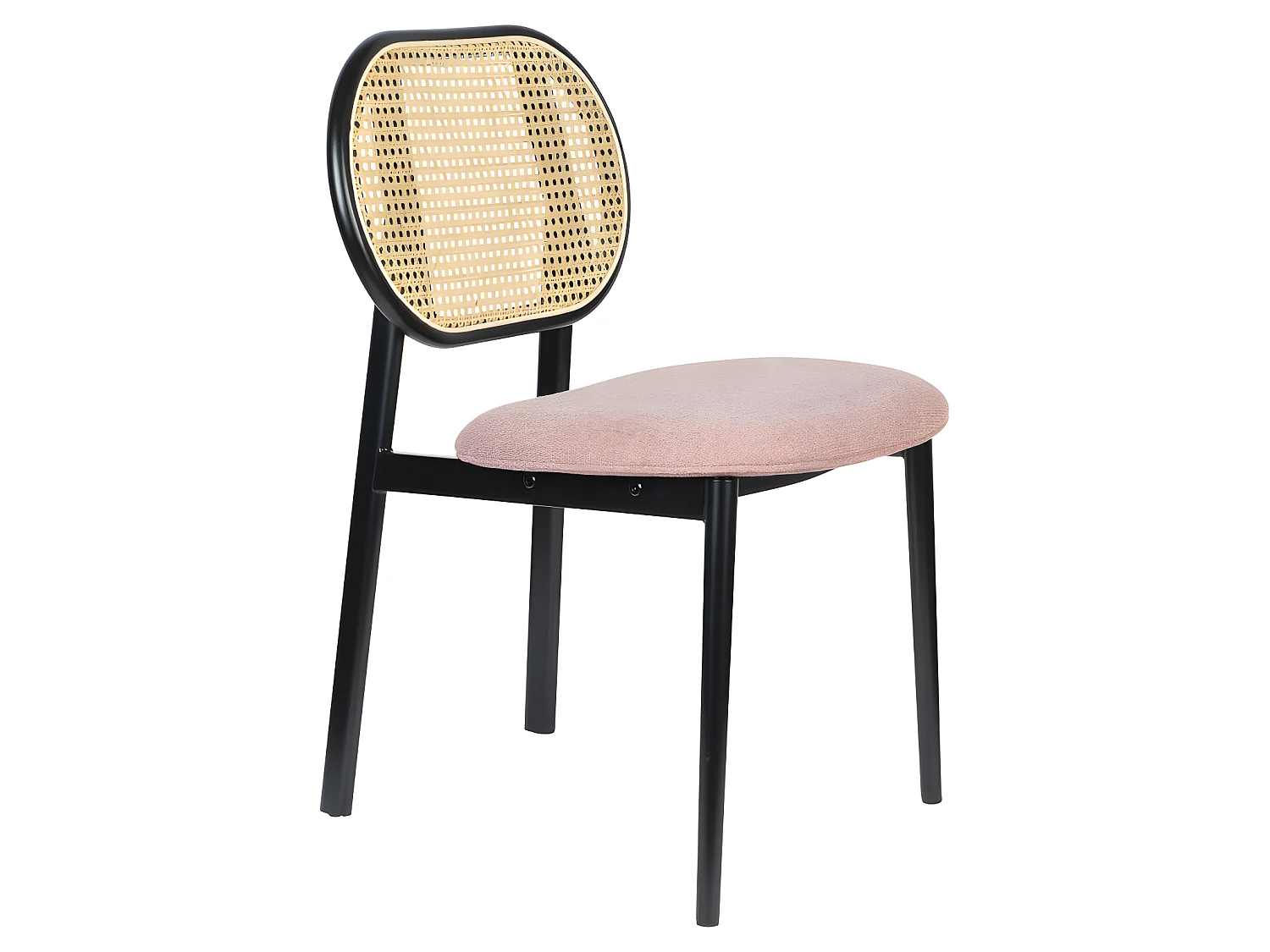 Spike - Chaise en tissu et cannage - Rose