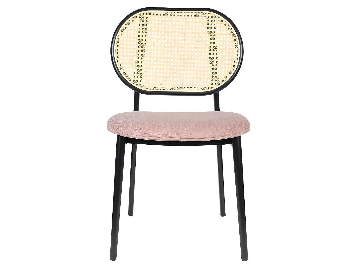 Spike - Chaise en tissu et cannage - Rose