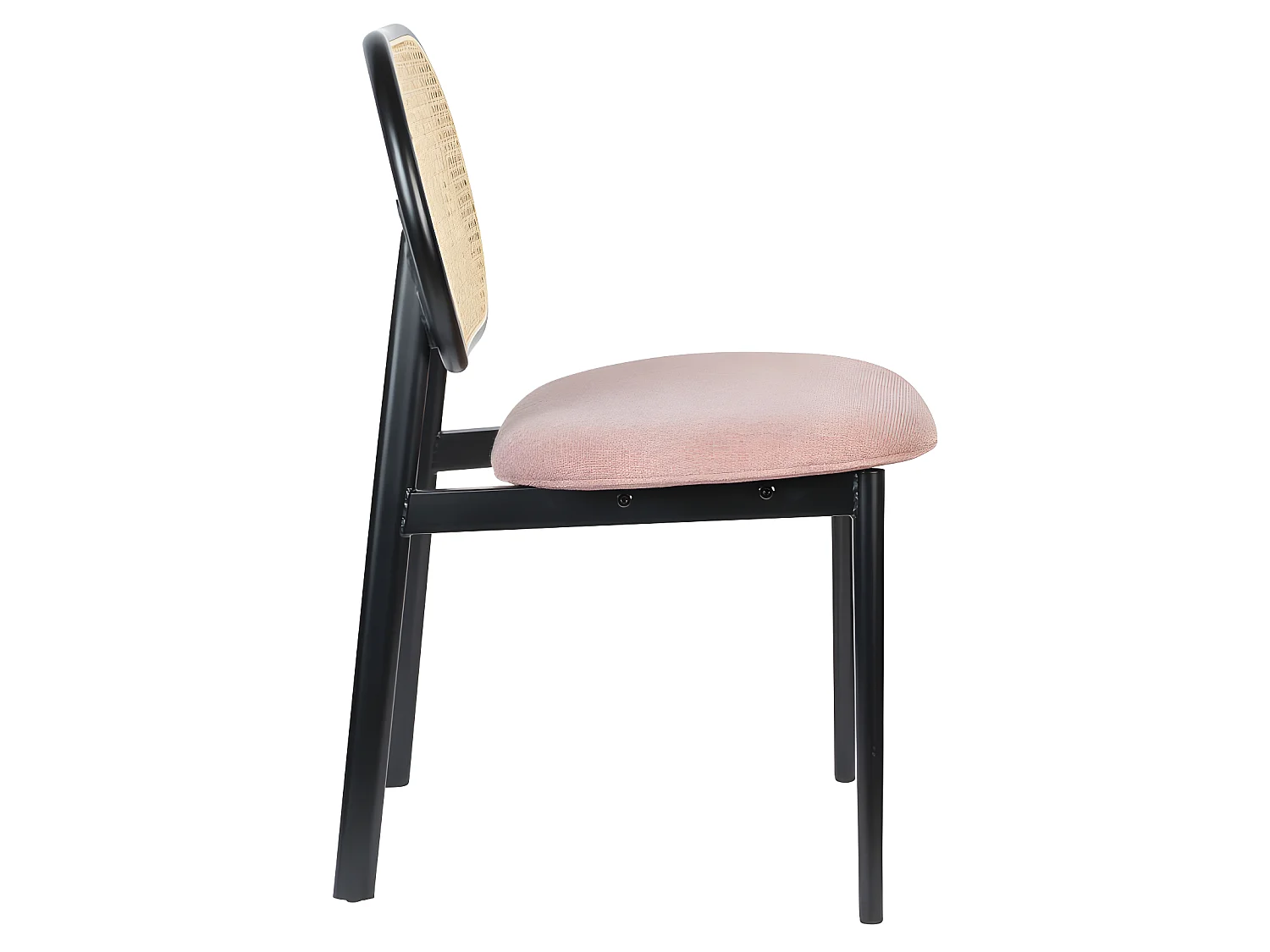 Spike - Chaise en tissu et cannage - Rose