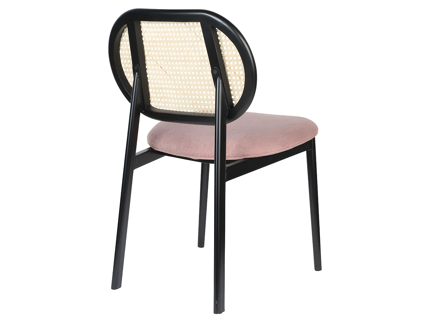 Spike - Chaise en tissu et cannage - Rose