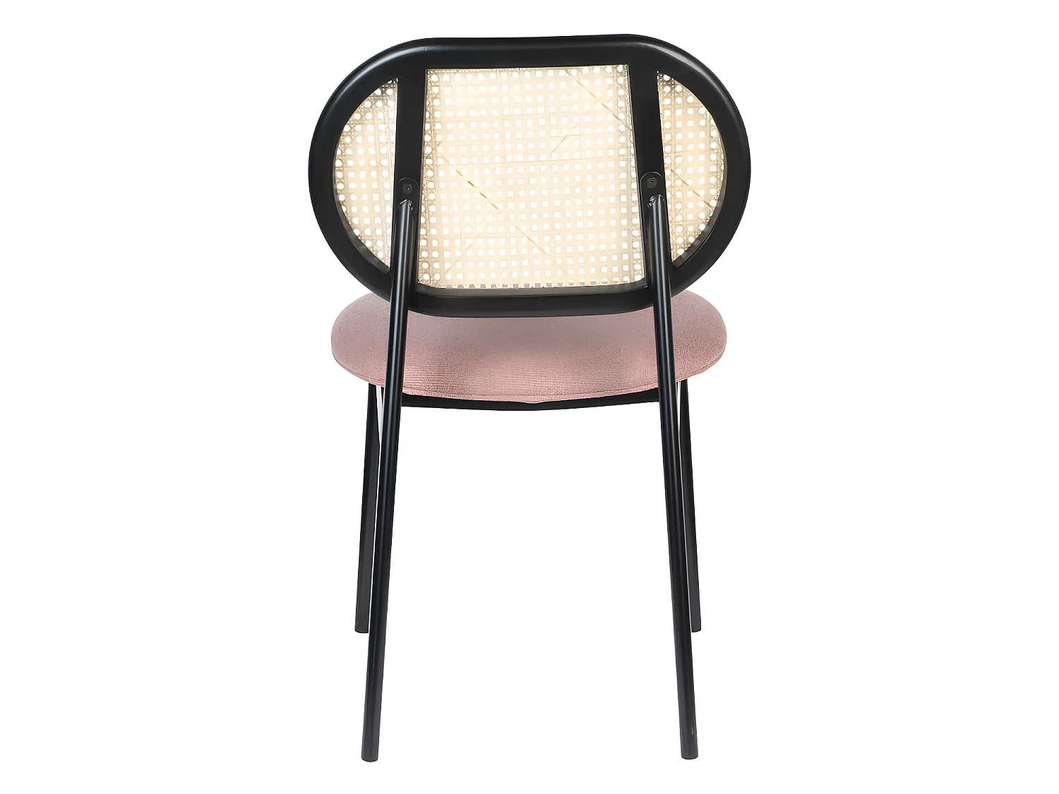 Spike - Chaise en tissu et cannage - Rose