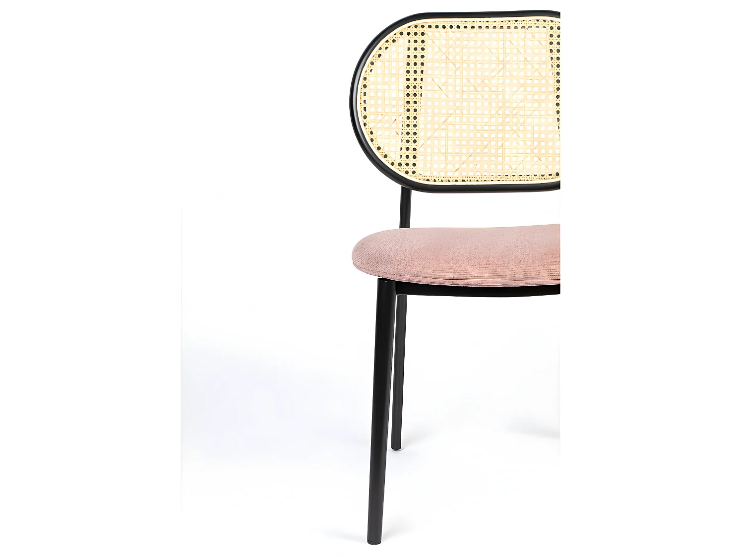 Spike - Chaise en tissu et cannage - Rose