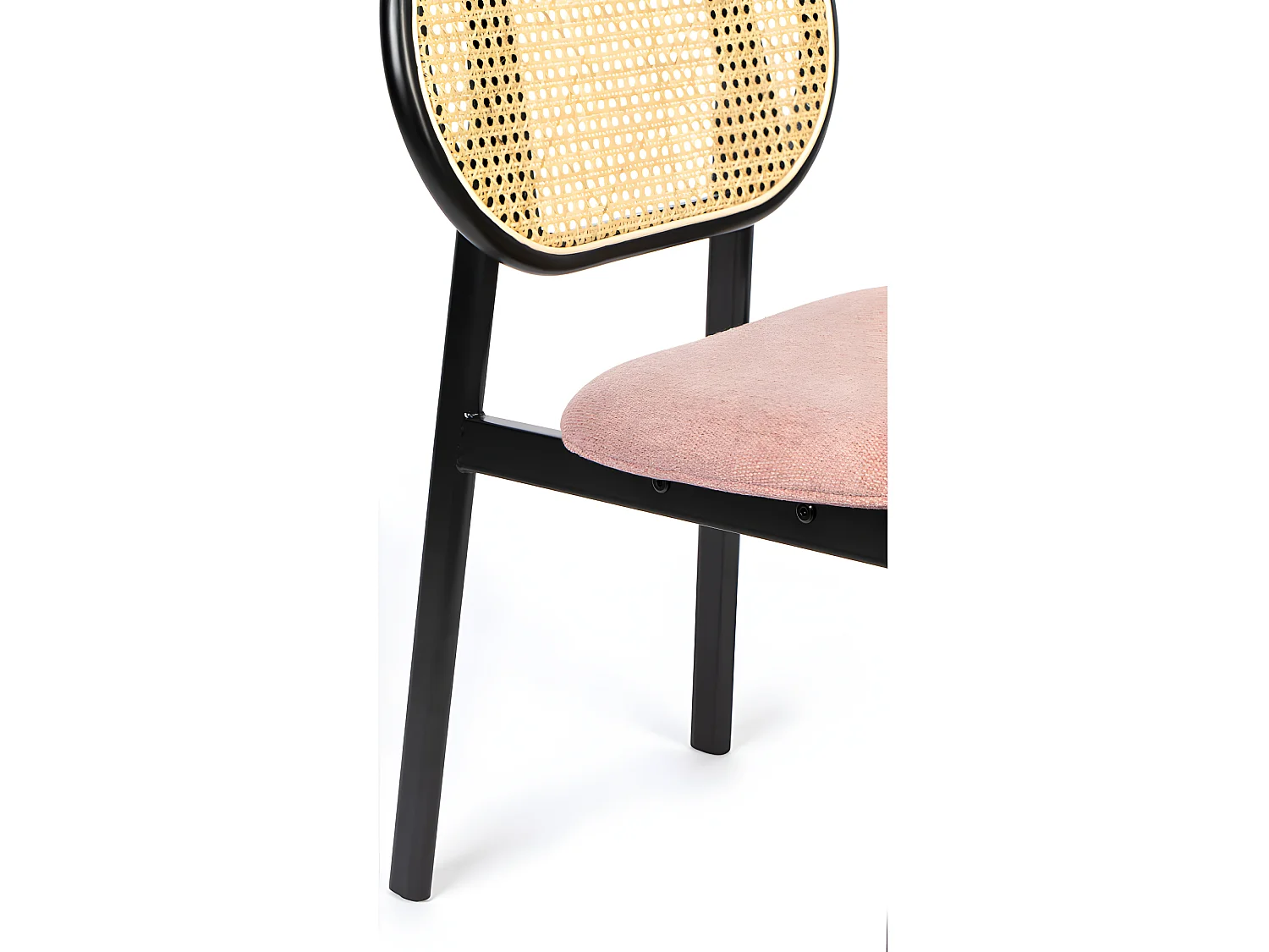 Spike - Chaise en tissu et cannage - Rose