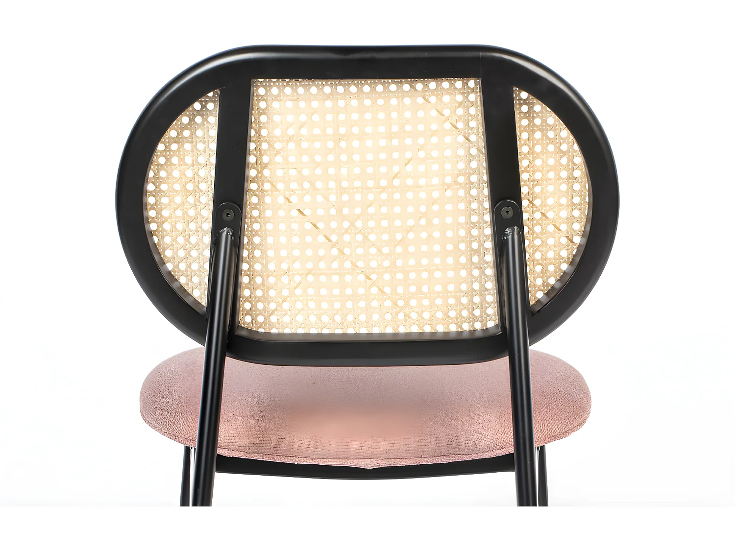 Spike - Chaise en tissu et cannage - Rose