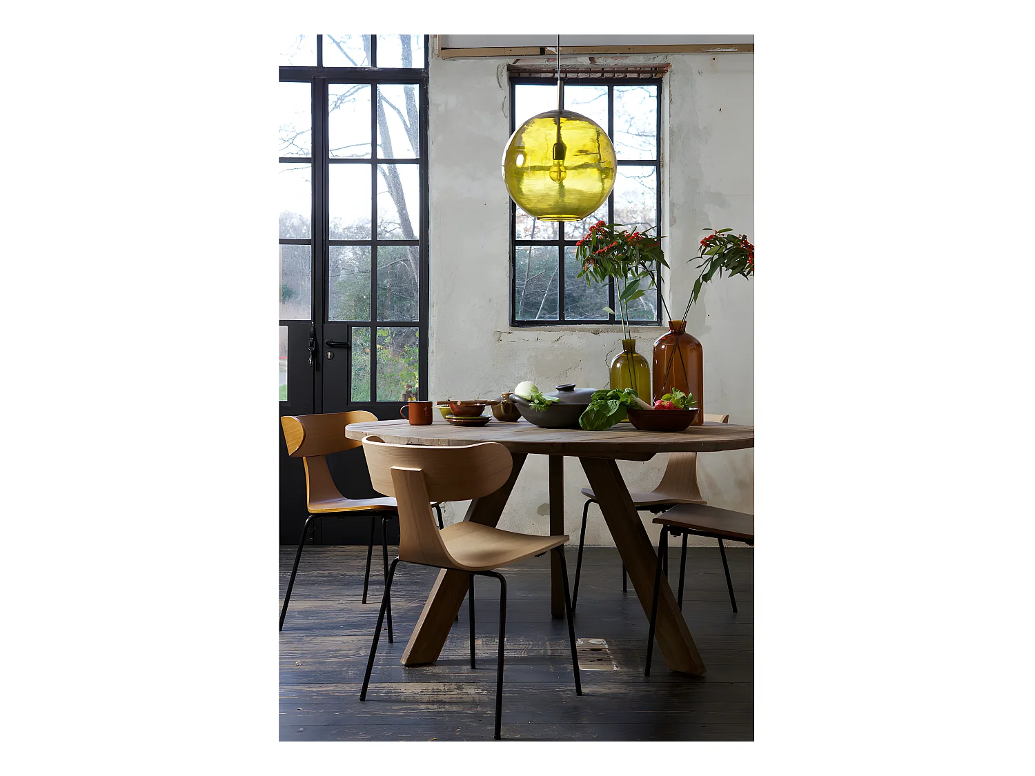 Form - Lot de 2 chaises design empilables - Naturel