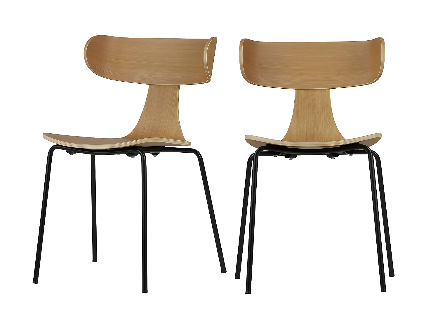 Form - Lot de 2 chaises design empilables - Naturel