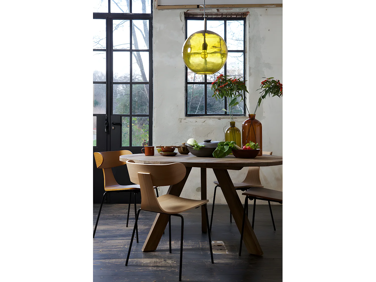 Form - Lot de 2 chaises design empilables - Naturel