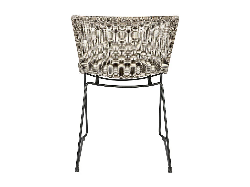 Wings - Lot de 2 chaises indoor/outdoor en résine tressée - Couleur - Gris clair