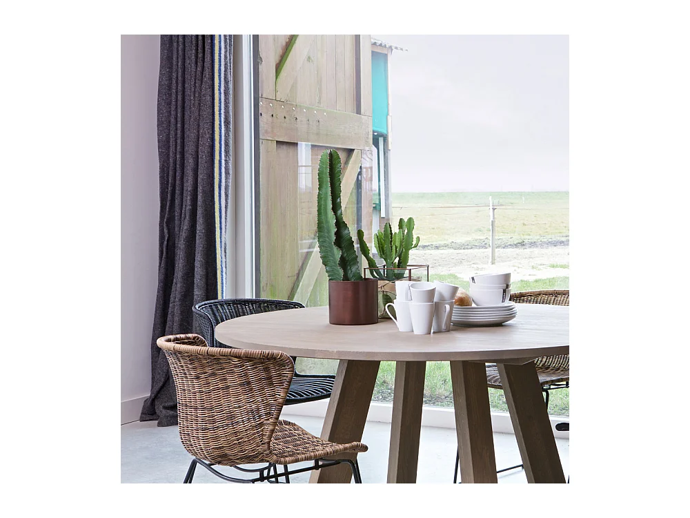 Wings - Lot de 2 chaises indoor/outdoor en résine tressée - Noir