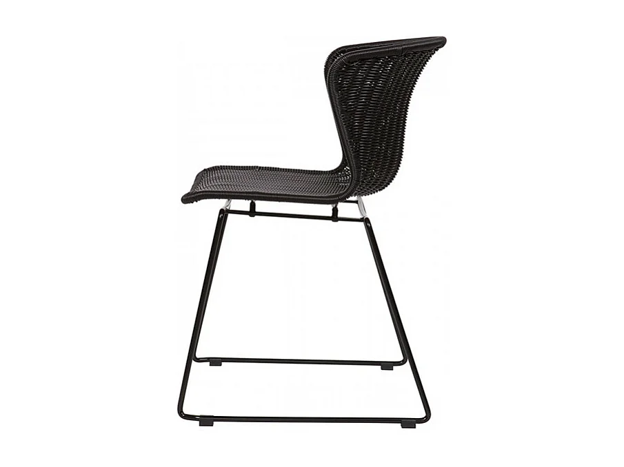 Wings - Lot de 2 chaises indoor/outdoor en résine tressée - Noir