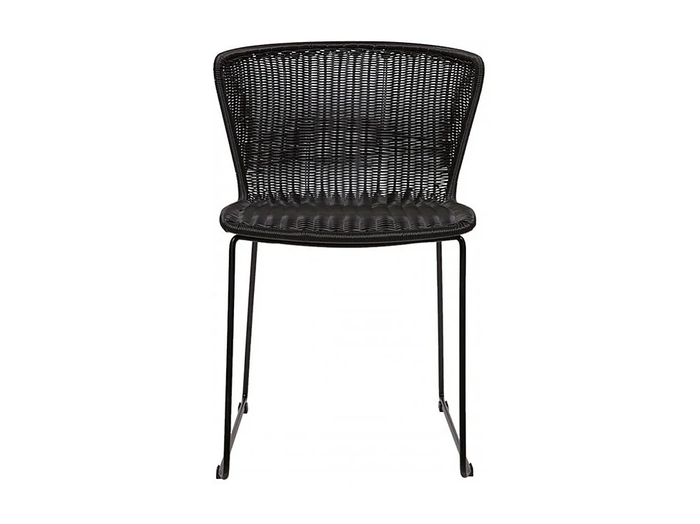 Wings - Lot de 2 chaises indoor/outdoor en résine tressée - Noir