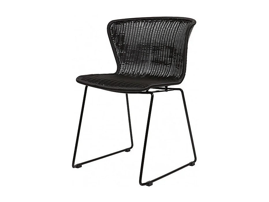 Wings - Lot de 2 chaises indoor/outdoor en résine tressée - Noir