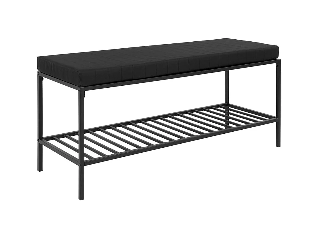 VITA zwarte metalen bank met kussen en plank