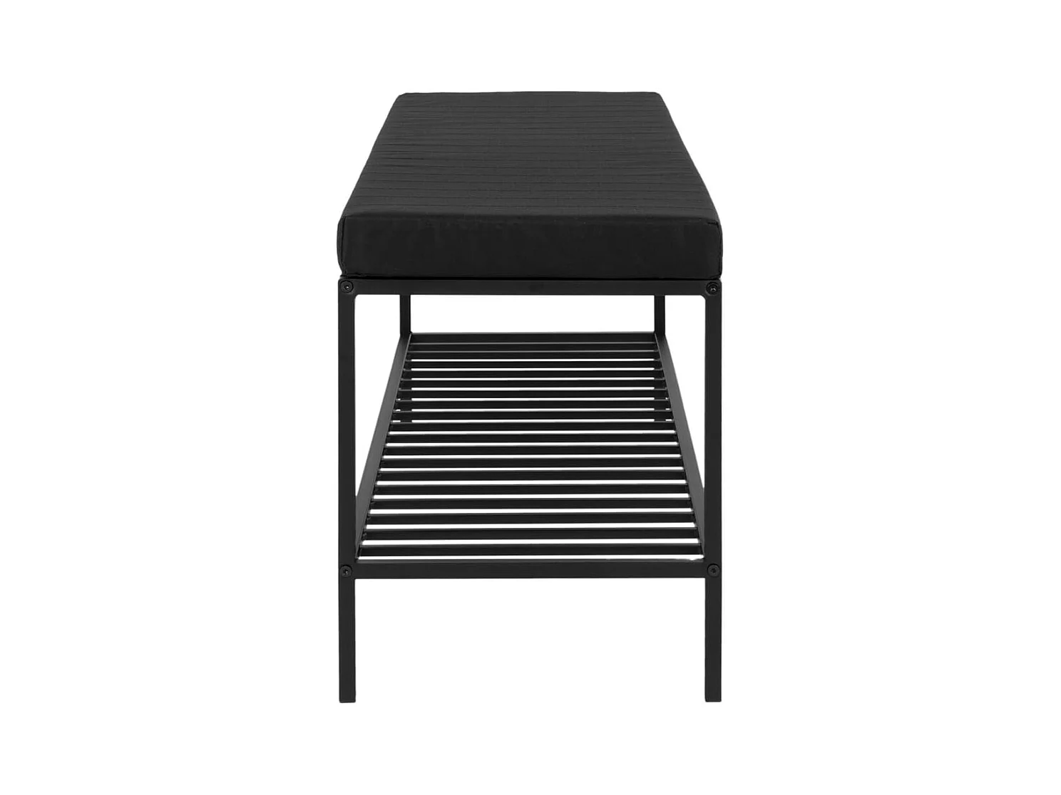 VITA zwarte metalen bank met kussen en plank