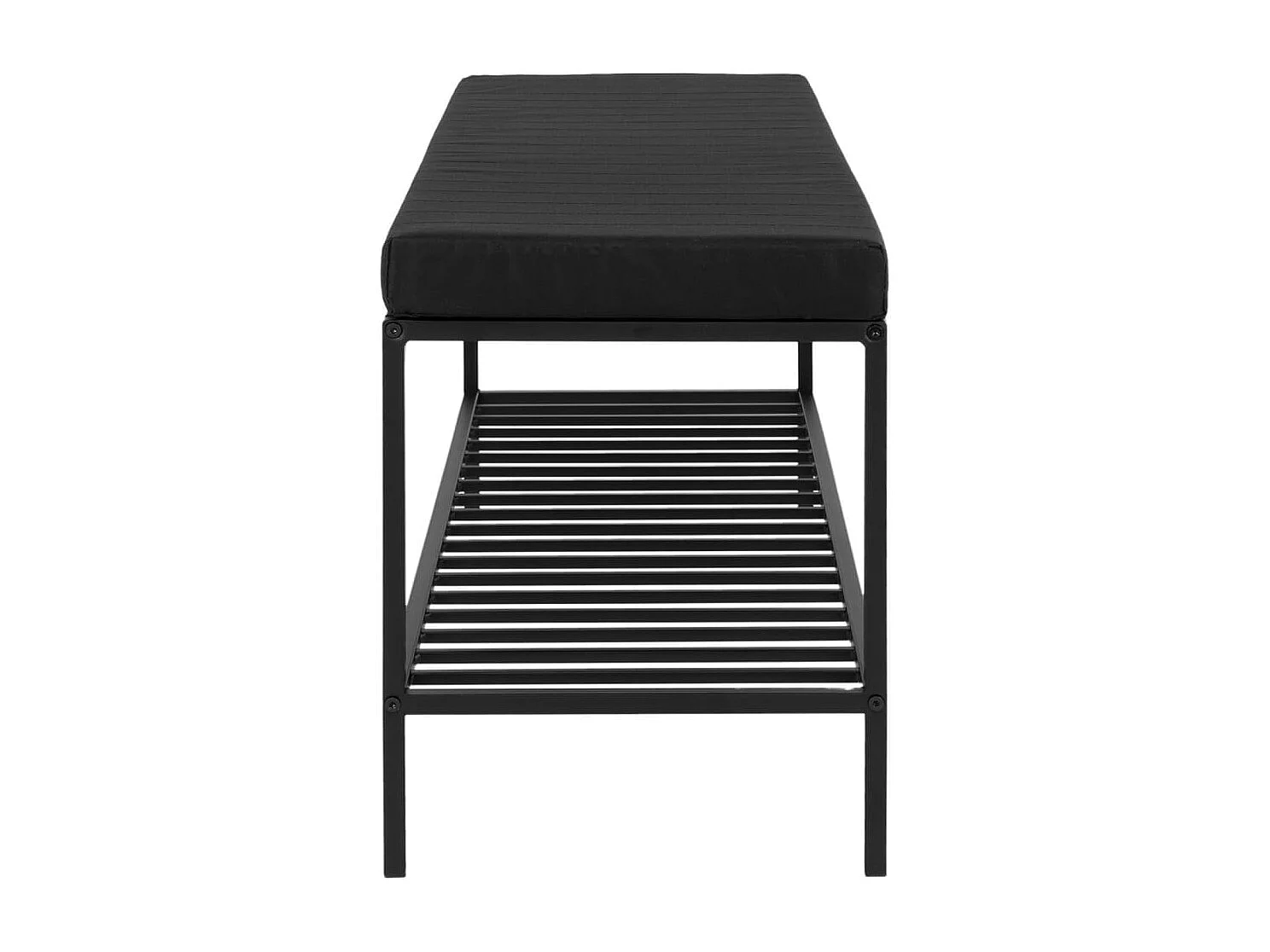 Banc Avery avec étagère et coussin Noir