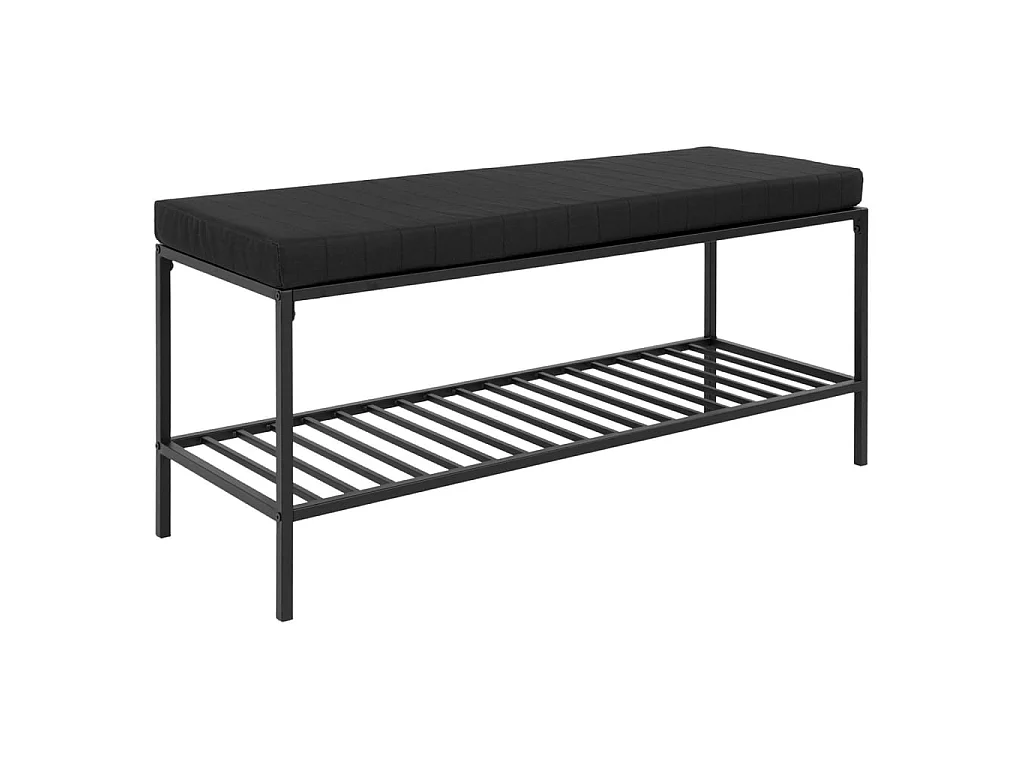 VITA zwarte metalen bank met kussen en plank