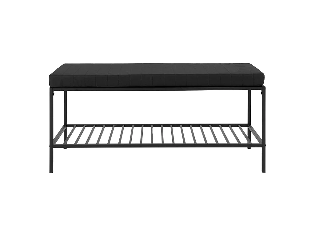 VITA zwarte metalen bank met kussen en plank