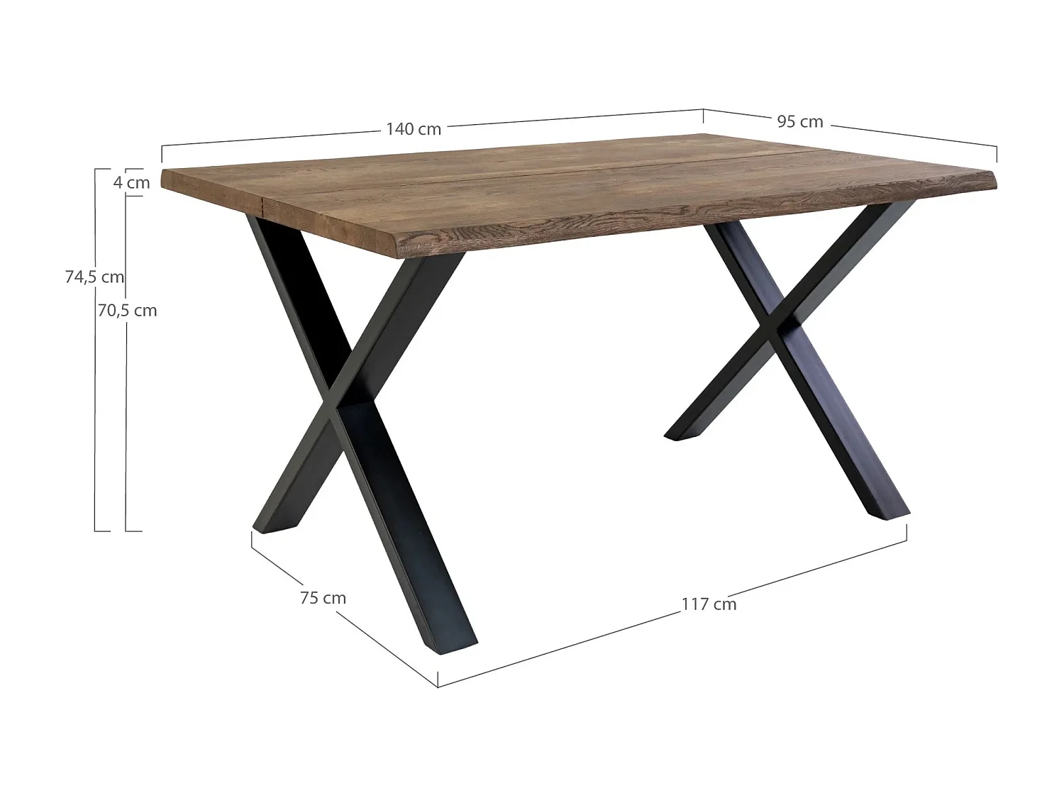 Tony eetkamertafel gerookte eik geolied.