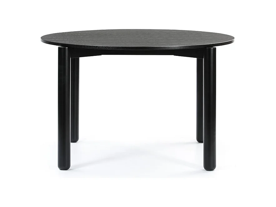 Atlas - Table à manger 4 personnes ronde en bois - Noir