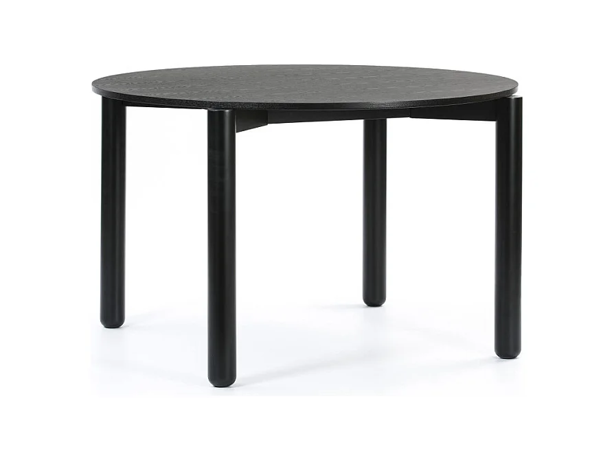 Atlas - Table à manger 4 personnes ronde en bois - Noir