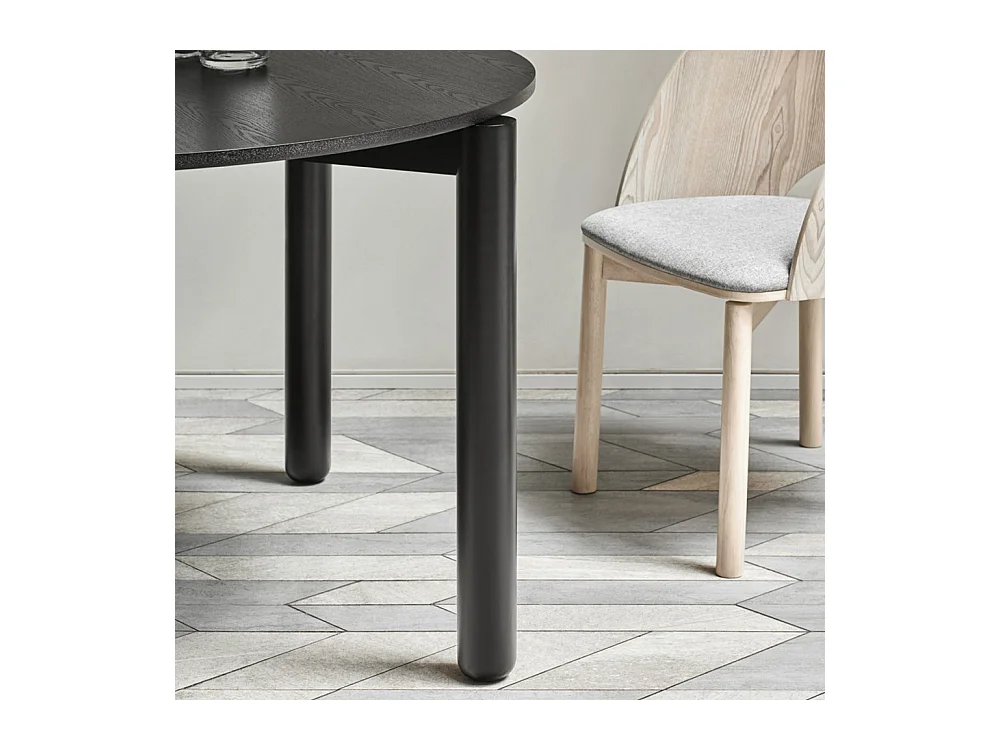 Atlas - Table à manger 4 personnes ronde en bois - Noir