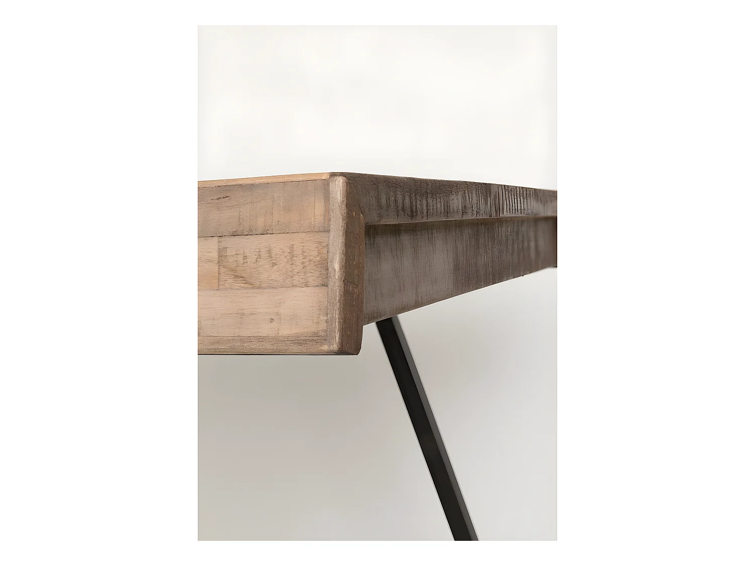 Suri - Table à manger 4 personnes en teck recyclé et métal - Bois