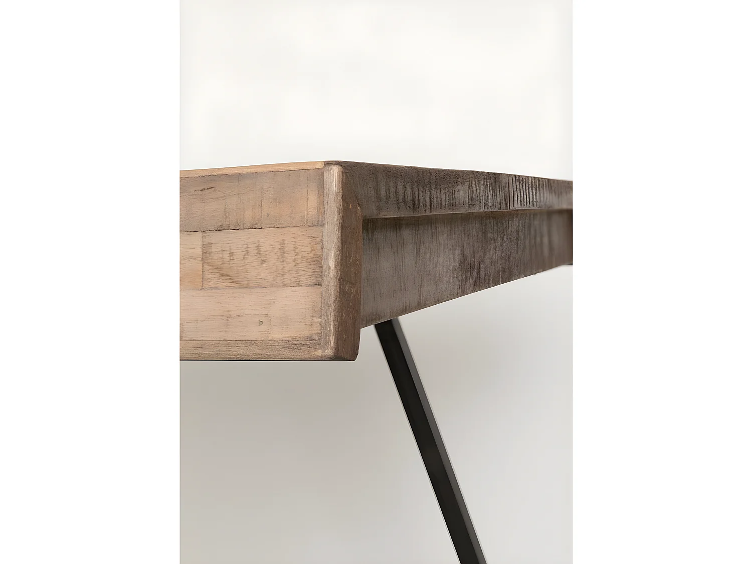 Suri - Table à manger 4 personnes en teck recyclé et métal - Bois