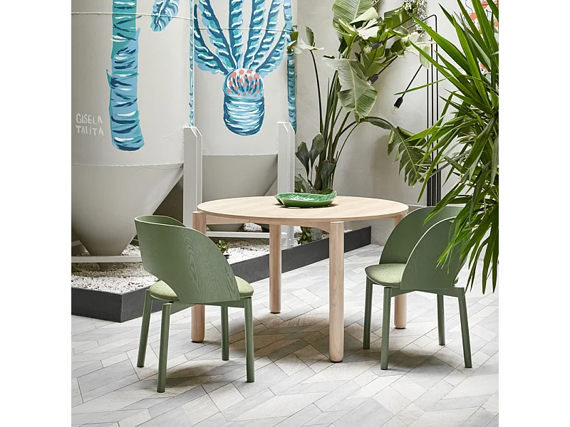 Atlas - Table à manger 4 personnes ronde en bois - Bois clair