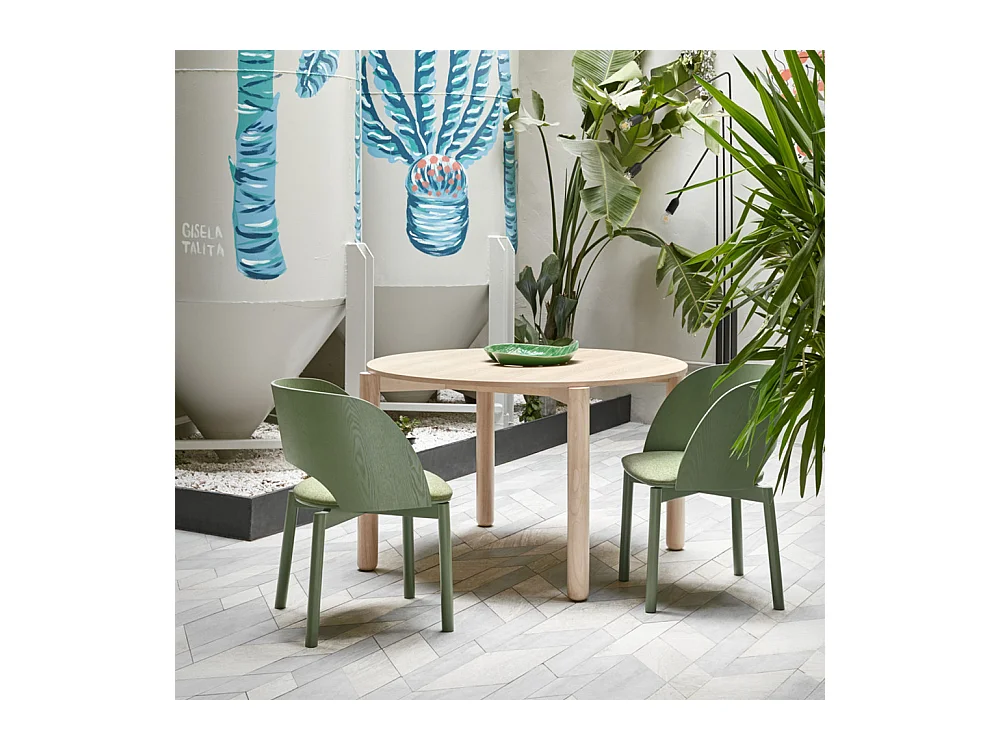 Atlas - Table à manger 4 personnes ronde en bois - Bois clair