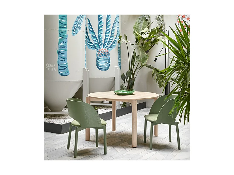 Atlas - Table à manger 4 personnes ronde en bois - Bois clair