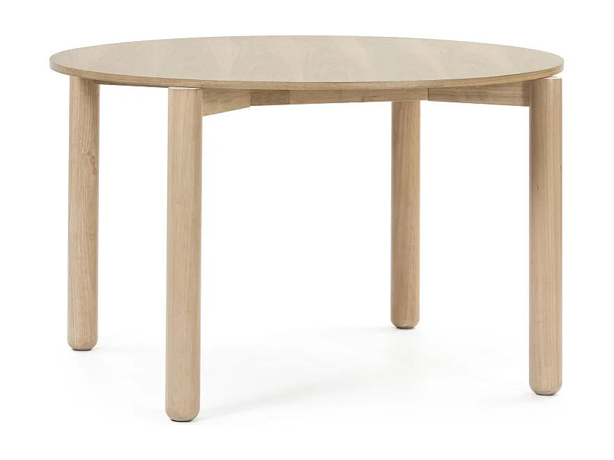 Tavolo tondo 4 posti in legno naturale Ø120 cm