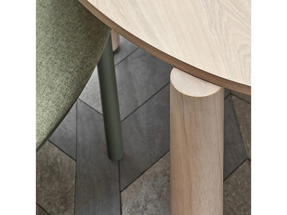 Tavolo tondo 4 posti in legno naturale Ø120 cm