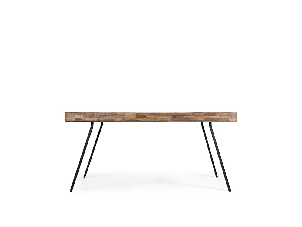 Suri - Table à manger 6 personnes en teck recyclé et métal - Couleur - Bois