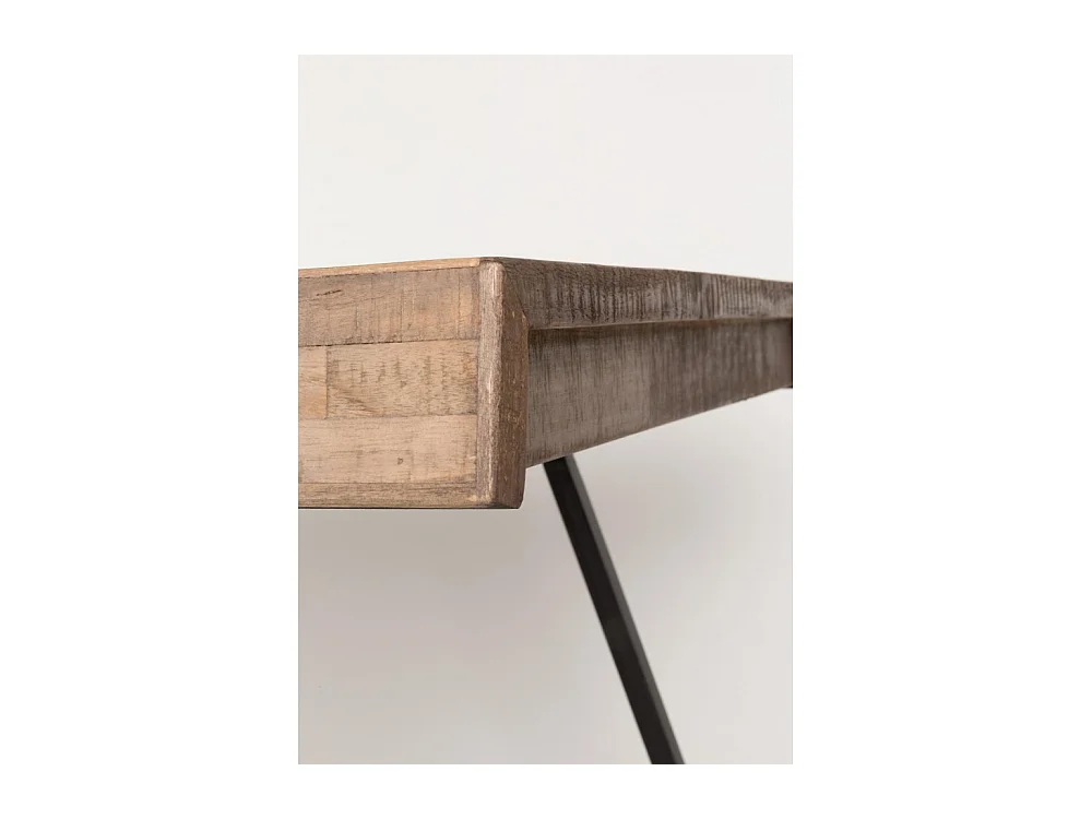 Suri - Table à manger 6 personnes en teck recyclé et métal - Couleur - Bois